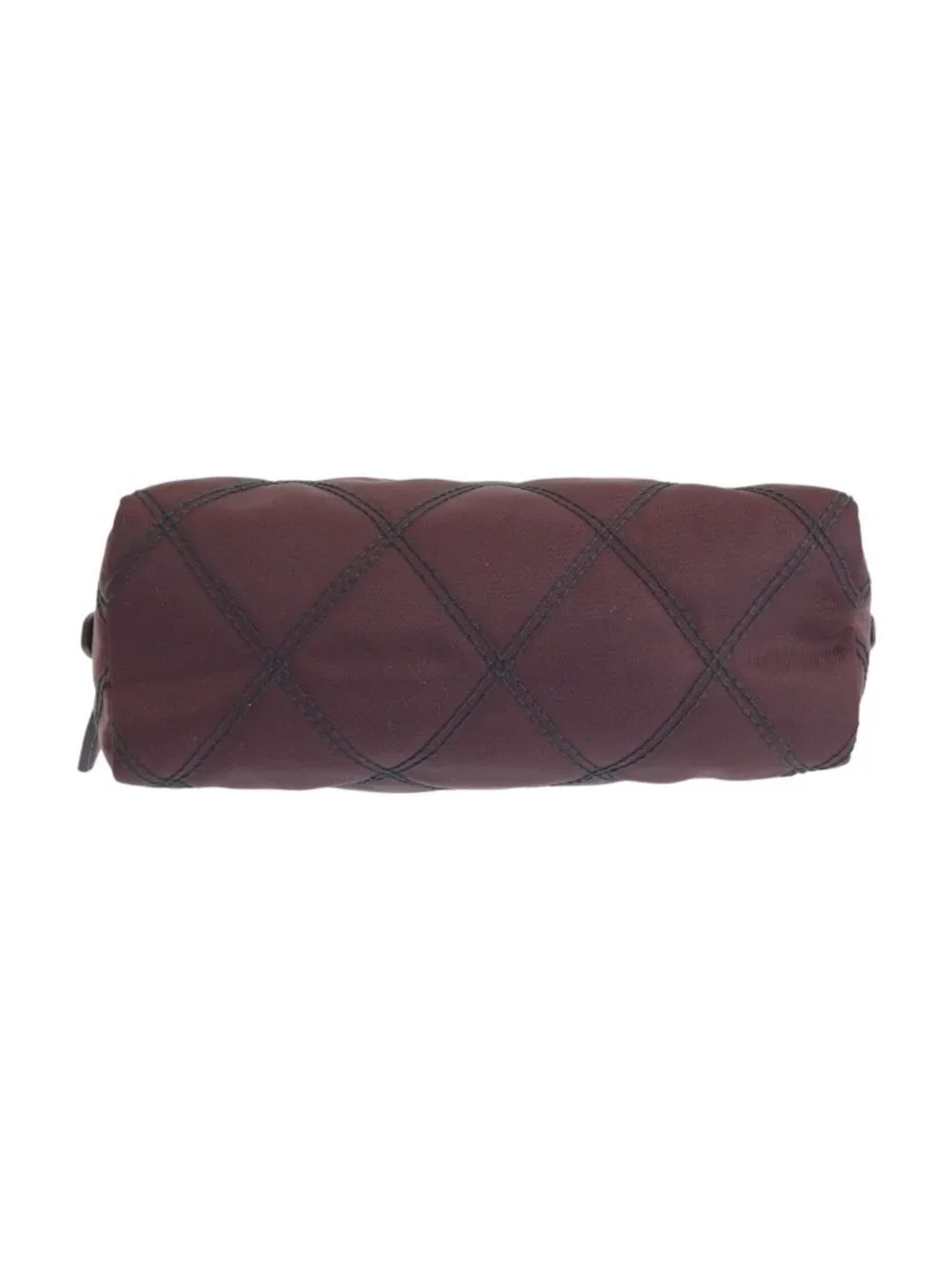 Prada Tessuto Bordeaux Nylon Leather Pouch Makeup Wristlet
